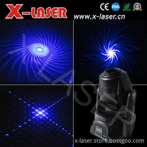 Pub 1W Single Blue Kaleidoscope Moving Head Laser Light